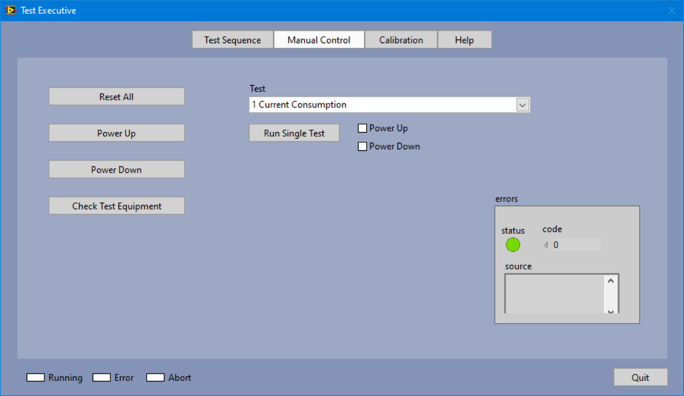 Manual Control Tab